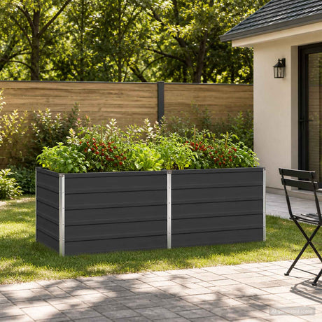 Vidaxl verhoogd tuinbed antracietkleurig 160 x 80 x 55 cm