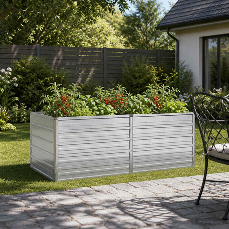 Vidaxl verhoogd tuinbed zilverkleurig 160 x 80 x 55 cm gegalvaniseerd