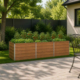 Vidaxl verhoogd tuinbed houtbruin 240 x 80 x 55 cm koudgewalst staal