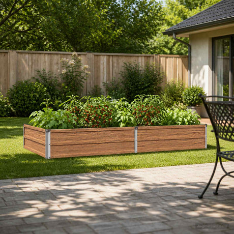 Vidaxl verhoogd tuinbed houtbruin 160 x 80 x 24 cm koudgewalst staal