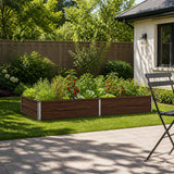Vidaxl verhoogd tuinbed zwarte walnoot 160 x 80 x 24 cm staal