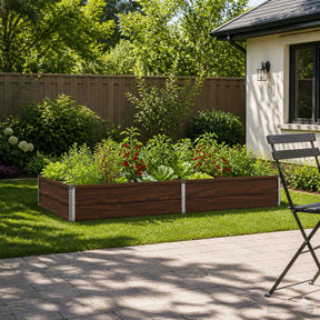Vidaxl verhoogd tuinbed zwarte walnoot 160 x 80 x 24 cm staal