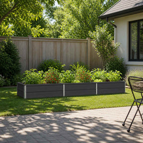 Vidaxl verhoogd tuinbed antracietkleurig 240 x 80 x 24 cm