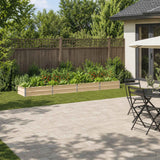 Vidaxl verhoogd tuinbed ivoor 320 x 80 x 24 cm koudgewalst staal