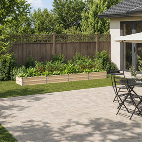 Vidaxl verhoogd tuinbed ivoor 320 x 80 x 24 cm koudgewalst staal