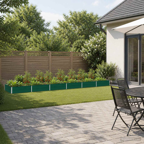 Vidaxl verhoogd tuinbed groen 480 x 80 x 24 cm koudgewalst stalen