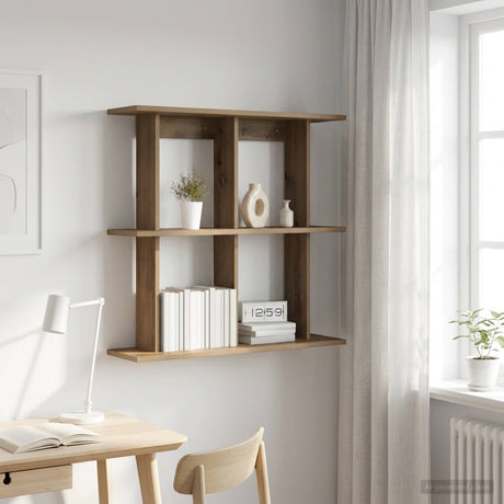Vidaxl wandplank muurmontage artisanaal eiken 80 x 20 x 75 cm
