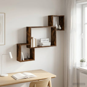 Vidaxl wandplank muurmontage gerookt eiken 91,5 x 15 x 76 cm