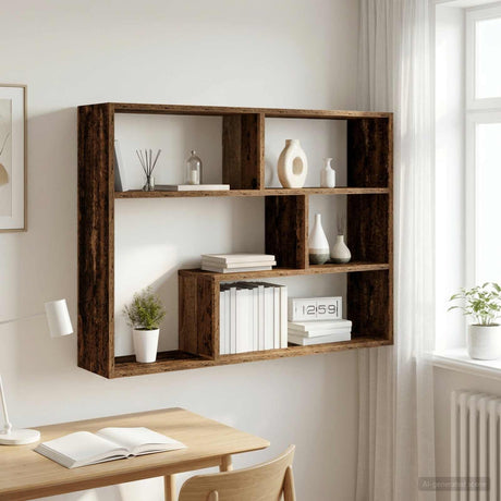 Vidaxl wandplank muurmontage oud hout 95 x 20 x 69,5 cm bewerkt hout