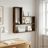 Vidaxl wandplank gerookt eiken 60 x 11 x 60 cm bewerkt hout