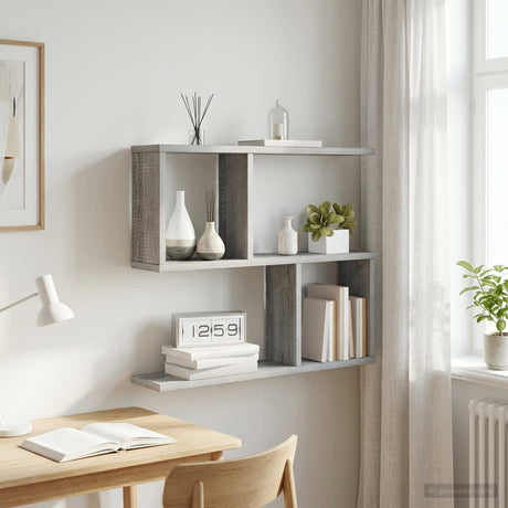 Vidaxl wandplank grijs sonoma 60 x 12 x 50,5 cm bewerkt hout