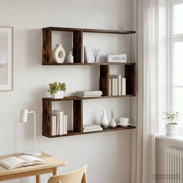 Vidaxl wandplank gerookt eiken 80 x 12 x 79,5 cm bewerkt hout