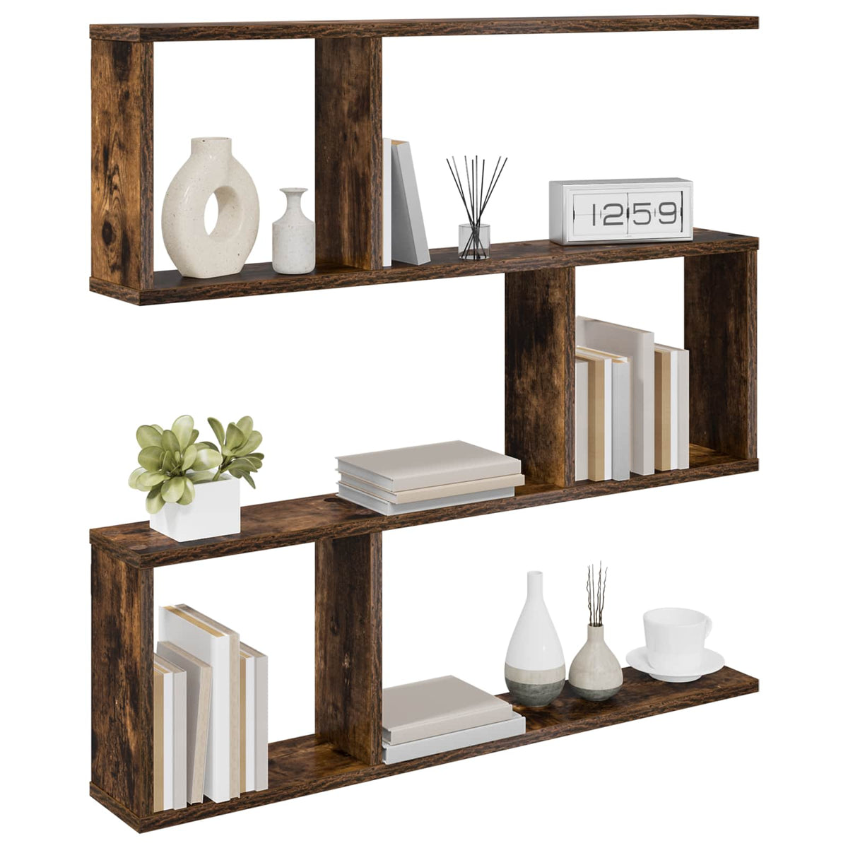 Vidaxl wandplank gerookt eiken 80 x 12 x 79,5 cm bewerkt hout