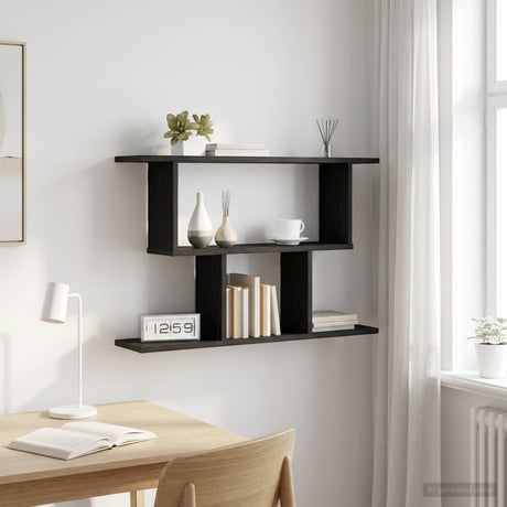 Vidaxl wandplank zwart eiken 80 x 15 x 50,5 cm bewerkt hout