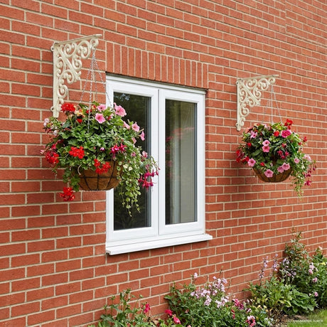 Vidaxl wandplank beugels 12 st antiek wit 9,5 x 9,5 x 3 cm staal