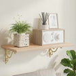 Vidaxl wandplank beugels 2 st antiek wit 23,5 x 28 x 3,5 cm staal