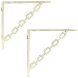 Vidaxl wandplank beugels 2 st antiek wit 21 x 21 x 3,5 cm staal