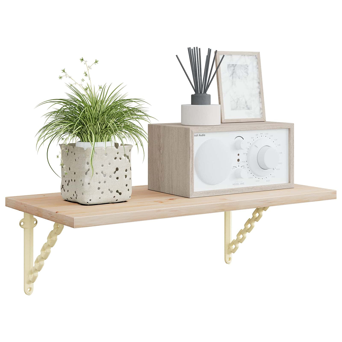 Vidaxl wandplank beugels 2 st antiek wit 21 x 21 x 3,5 cm staal