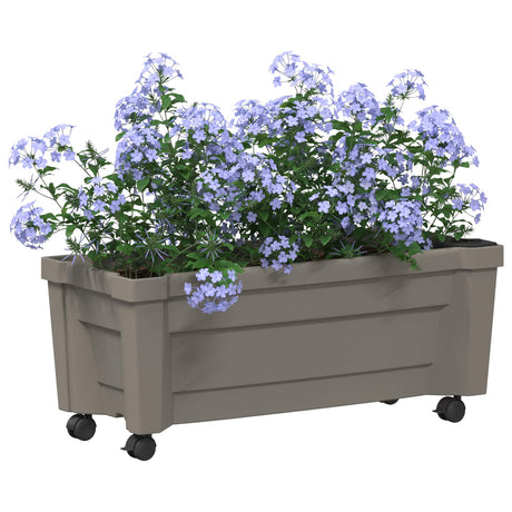 Vidaxl calypso plantenbak met wielen pp grijs