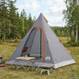 Vidaxl tipi tent water-resistant 3-persoons grijs en oranje