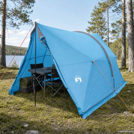 Vidaxl waterdichte tent blauw 185t polyester met pu coating