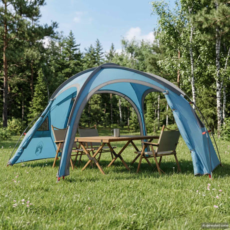 Vidaxl trekkingtent met regenhoes waterdicht 2-persoons blauw