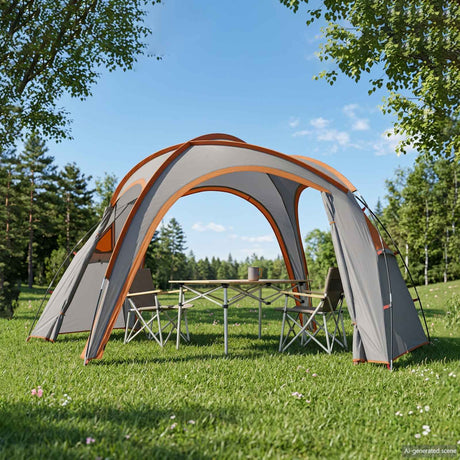 Vidaxl trekkingtent met regenhoes waterdicht 3-persoons