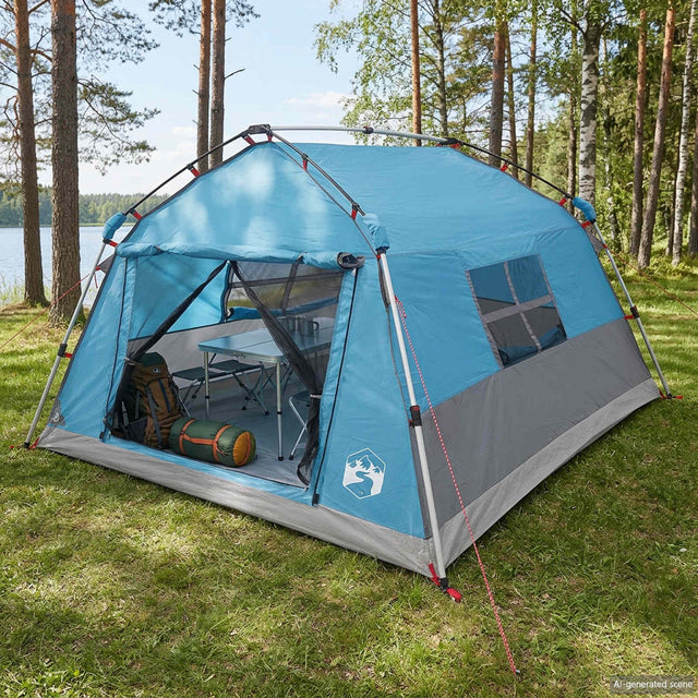 Vidaxl instant tent water-resistant 4-persoons blauw
