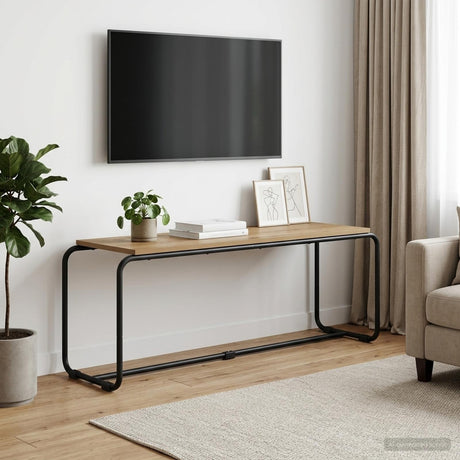 Vidaxl tv-standaard 113.5 x 35.5 x 42 cm artisanaal eiken bewerkt hout