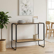 Vidaxl dressoir artisanaal eiken 93.5 x 38 x 75 cm bewerkt hout
