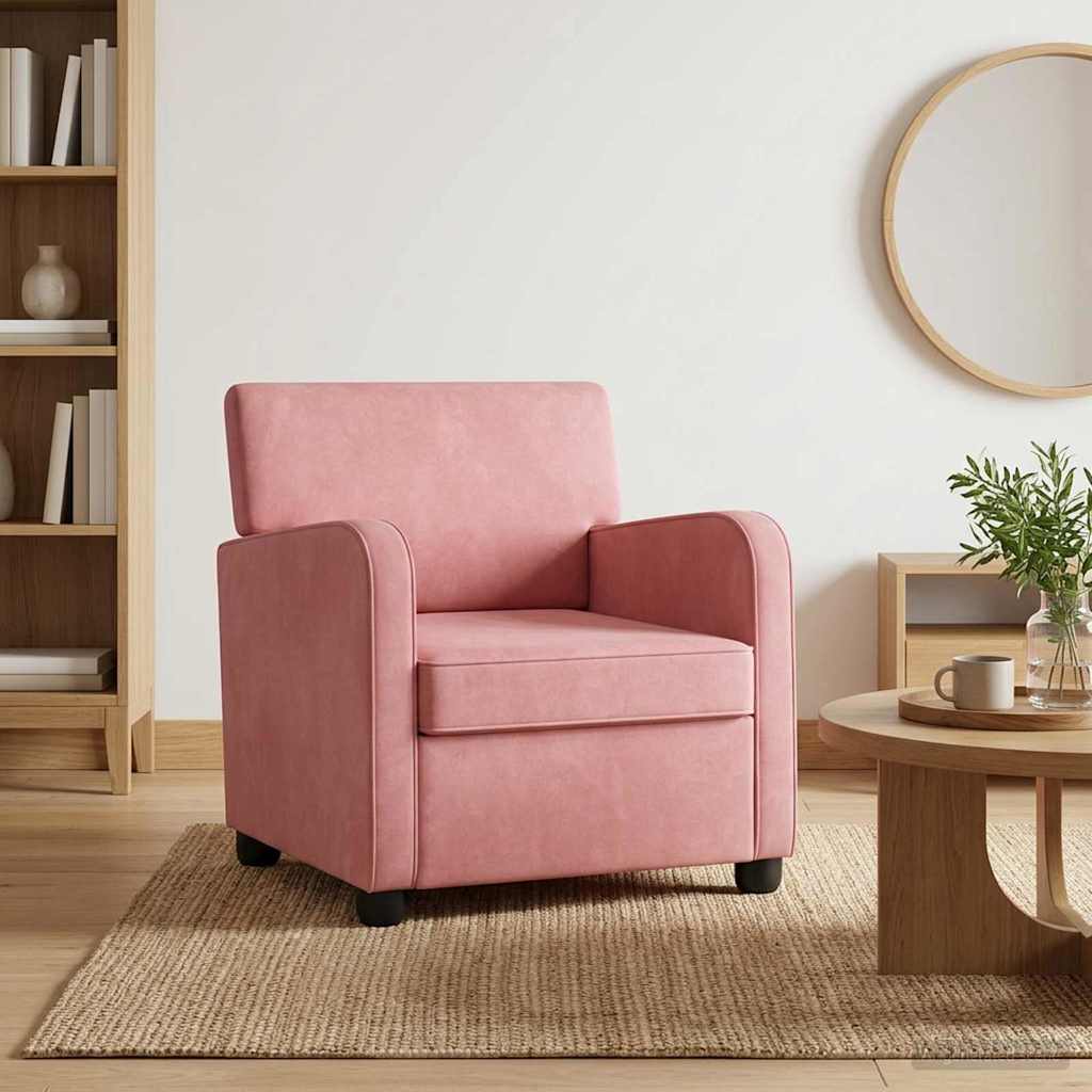 Vidaxl fauteuil roze fluweel