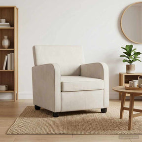Vidaxl fauteuil crèmekleurig fluweel