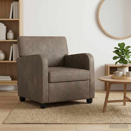 Vidaxl fauteuil donkergrijs nep suede leer