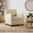 Vidaxl fauteuil crèmekleurig kunstleer