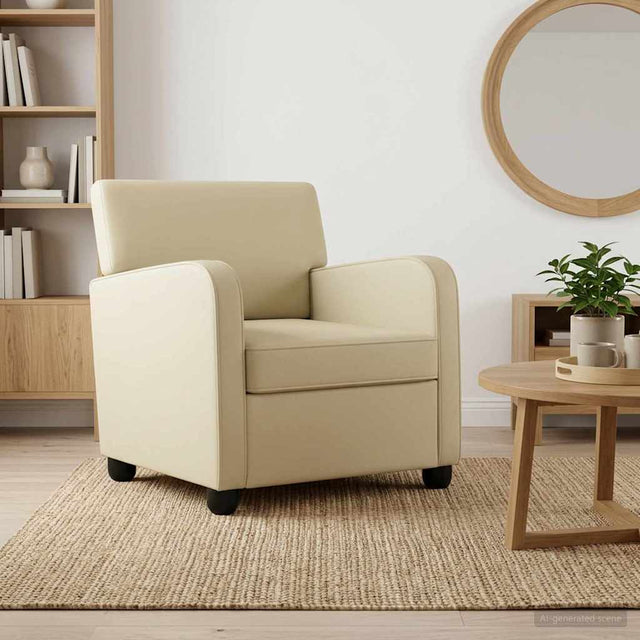 Vidaxl fauteuil crèmekleurig kunstleer