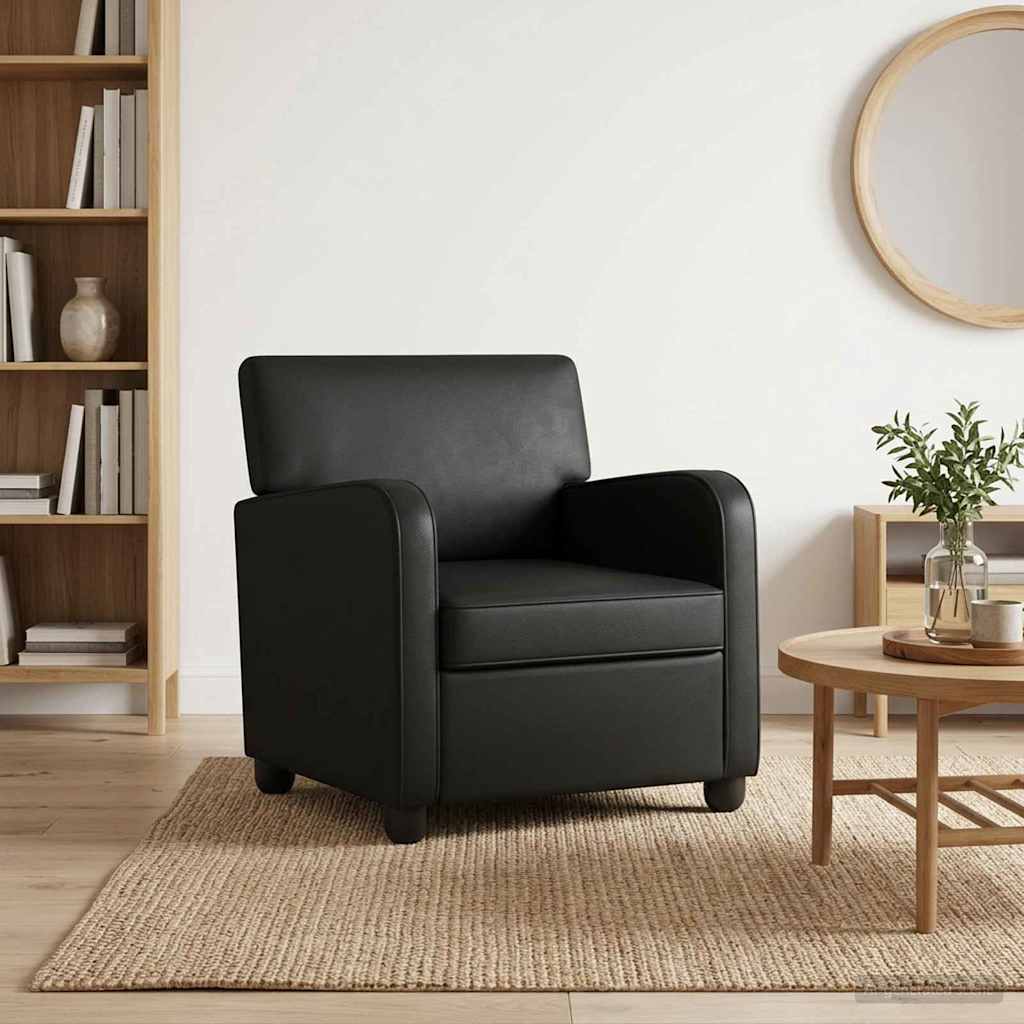 Vidaxl fauteuil glanzend zwart kunstleer