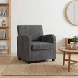 Vidaxl fauteuil donkergrijs chenille
