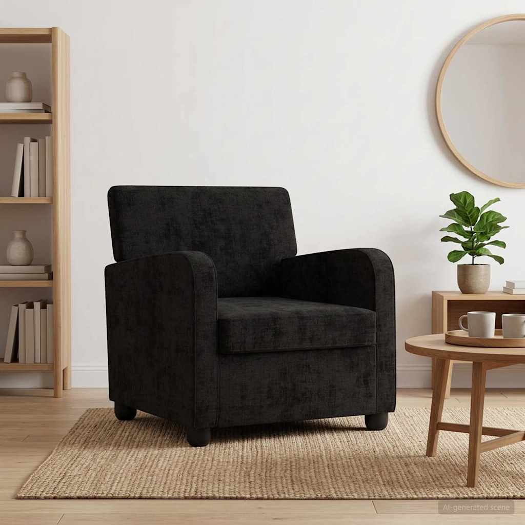 Vidaxl fauteuil zwart chenille