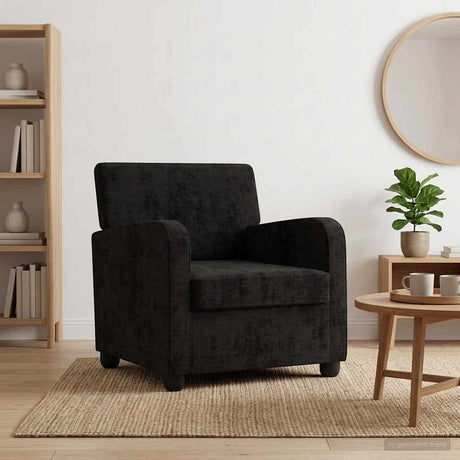 Vidaxl fauteuil zwart chenille