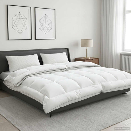 Vidaxl dekbed trier 200x240cm 4 seizoenen 140+220gsm wit