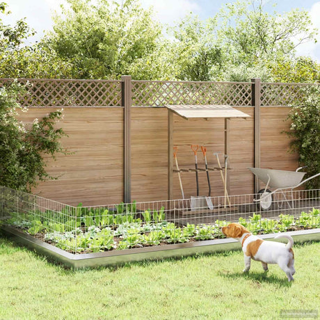 Vidaxl tuin omheining met palen 12 st 55 x 50 cm gegalvaniseerd staal