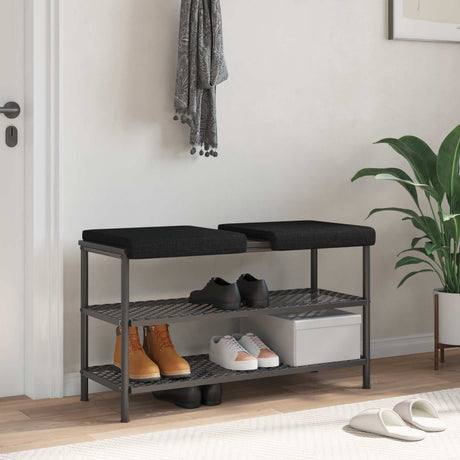 Vidaxl bankkussen 2 st stof zwart diepte 35 cm