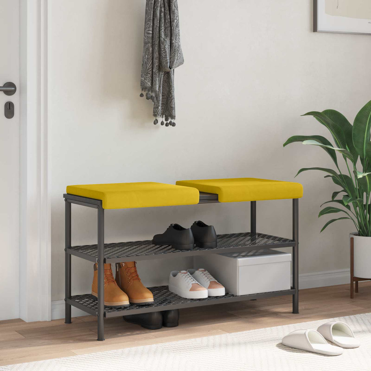 Vidaxl bankkussen 2 st fluweel geel diepte 35 cm