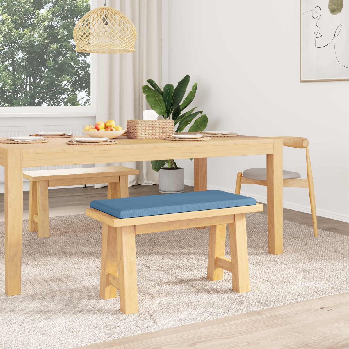 Vidaxl bankkussen corduroy blauw diepte 35 cm