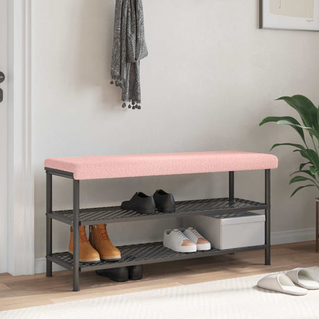Vidaxl bankkussen sherpa stof roze diepte 35 cm