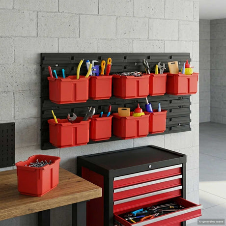 Vidaxl containerrek zwart en rood 77,5 x 2 x 39 cm