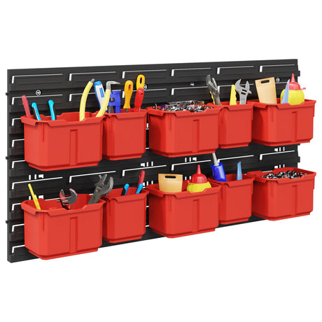 Vidaxl containerrek zwart en rood 77,5 x 2 x 39 cm