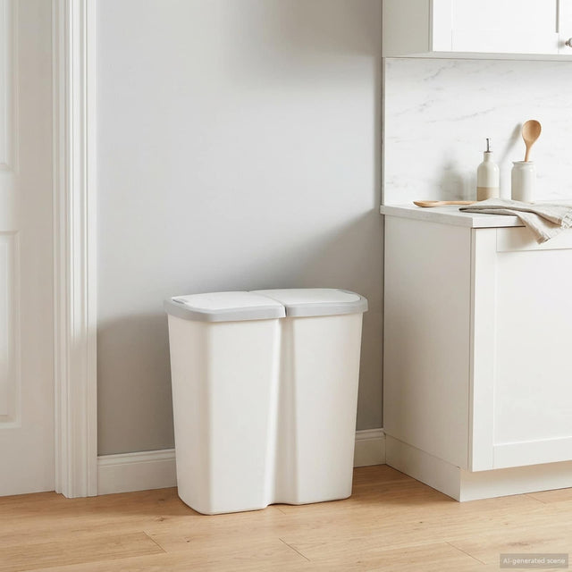 Vidaxl afvalbak wit 48,5 x 28 x 51 cm pp