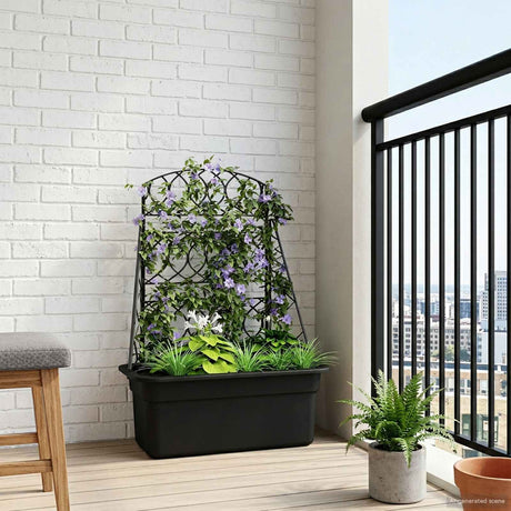 Vidaxl plantenbak trellis antraciet 58 x 29 x 78 cm pp