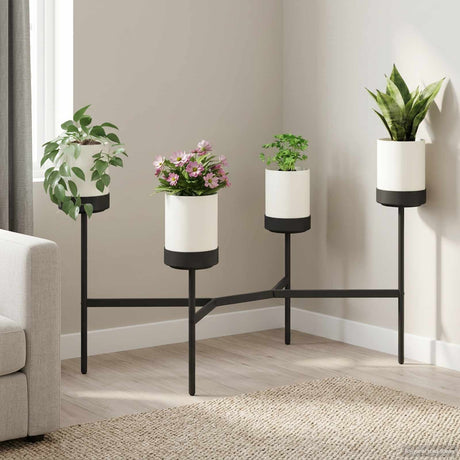 Vidaxl bloemenstand wit 125 x 55 x 81 cm pp en staal
